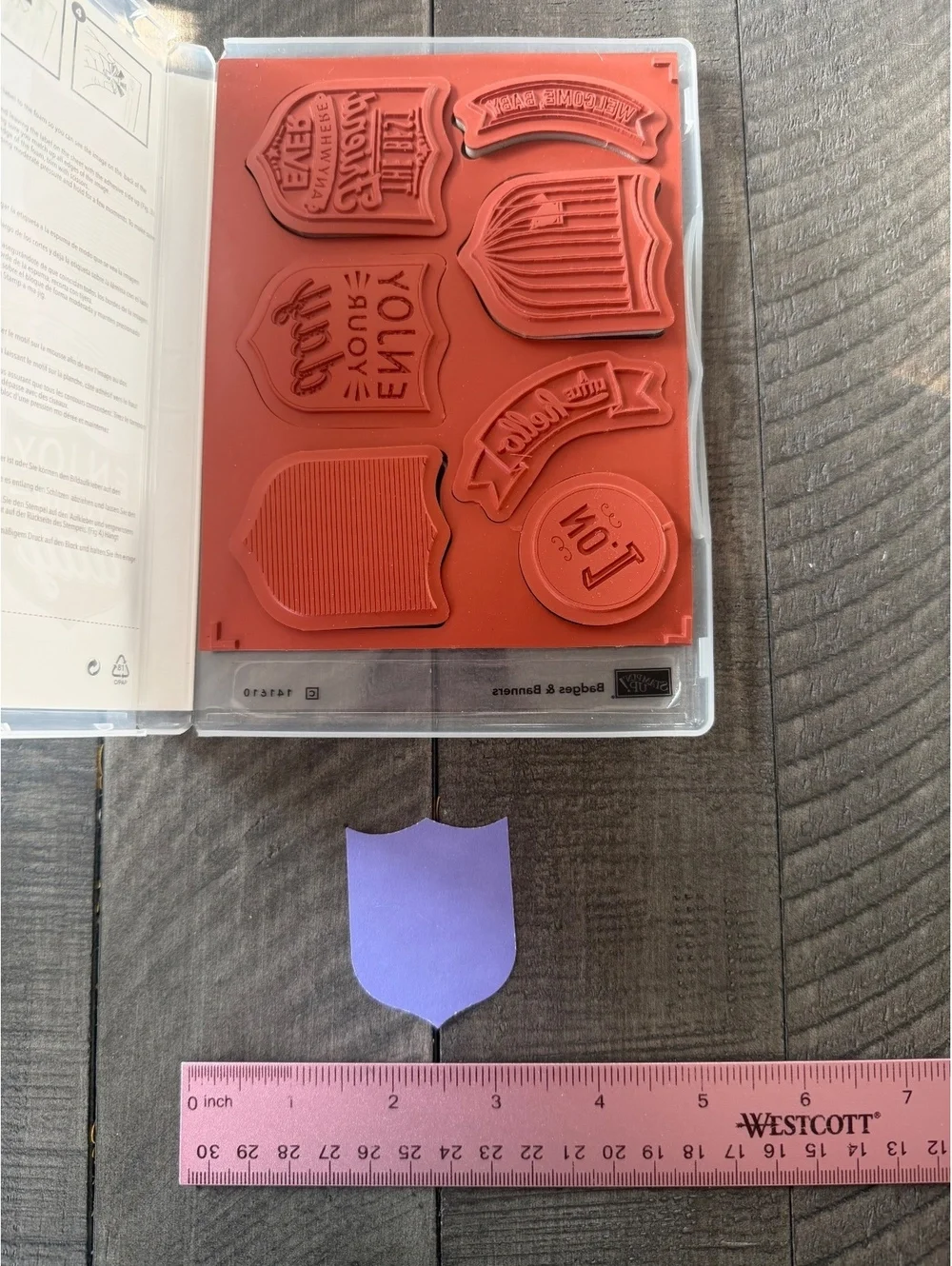 Stampin’ Up Badges & Banners stamp set with Best Badge shape punch